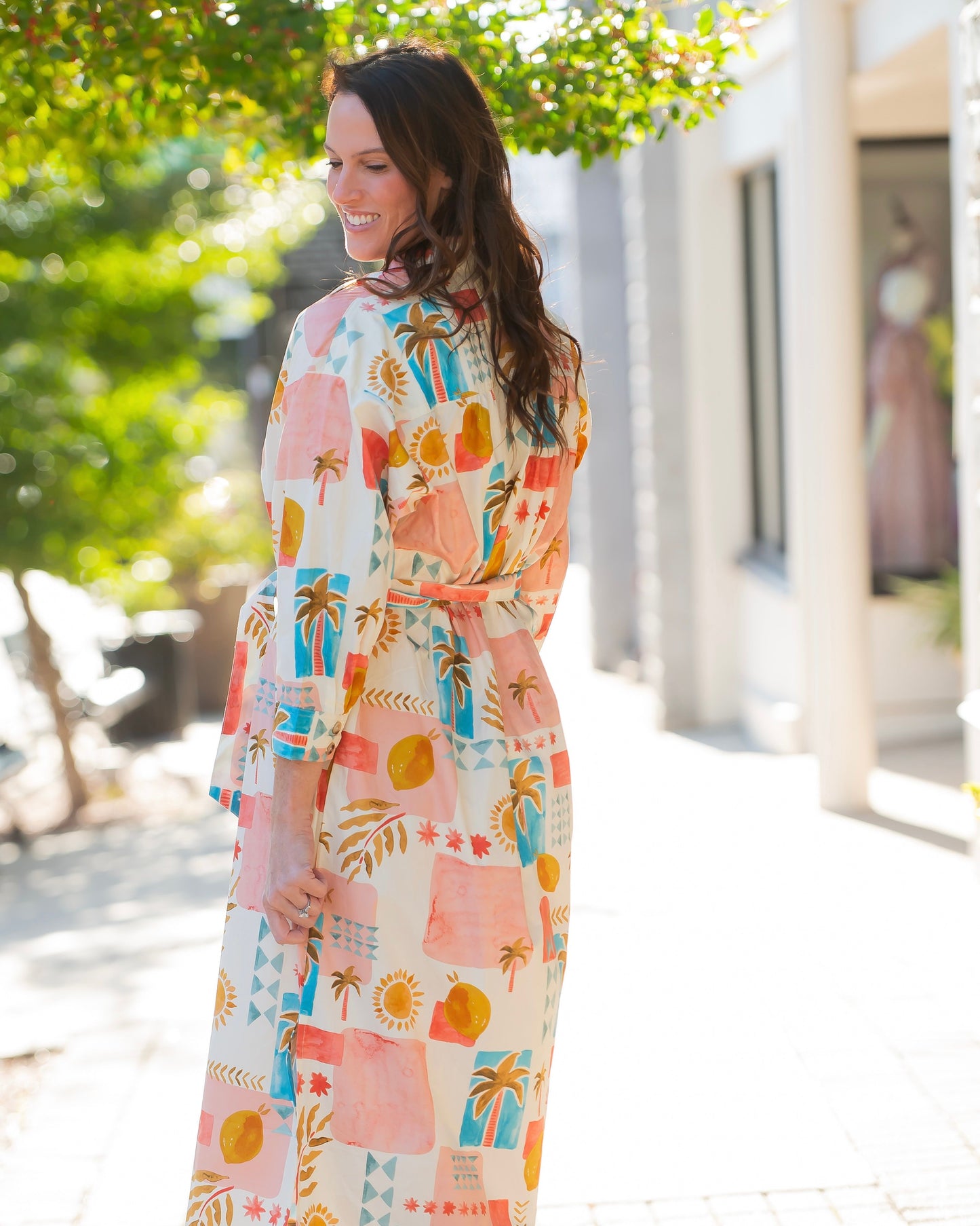 Boca Raton Long Sleeve Button Down Dress