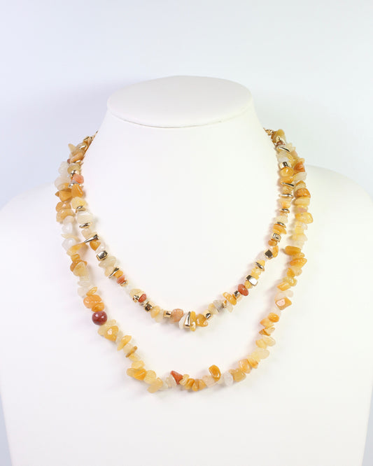 Eastpointe Beaded Layered Necklace Natural