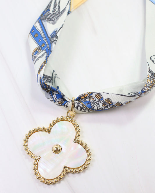 Gina Large Clover Charm Mother Of Pearl