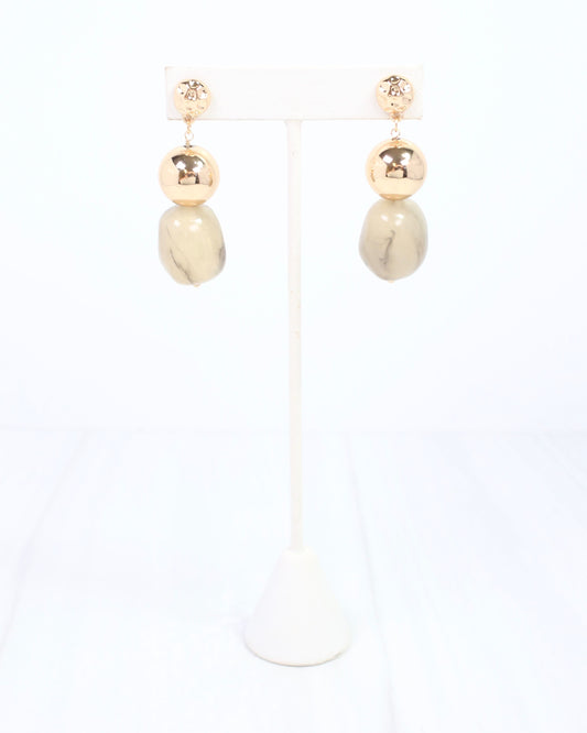 Bridgeport Stone Dangle Earring Gray