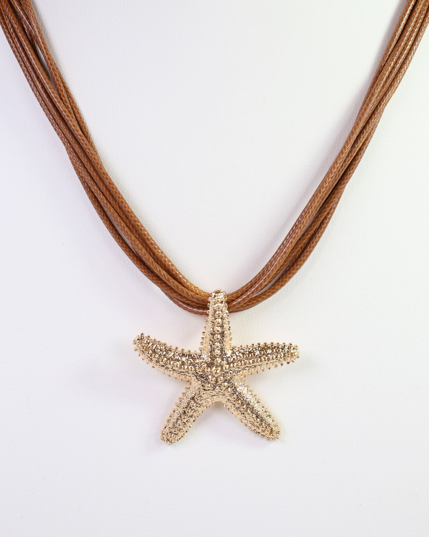 Lancaster Starfish Cord Necklace Brown