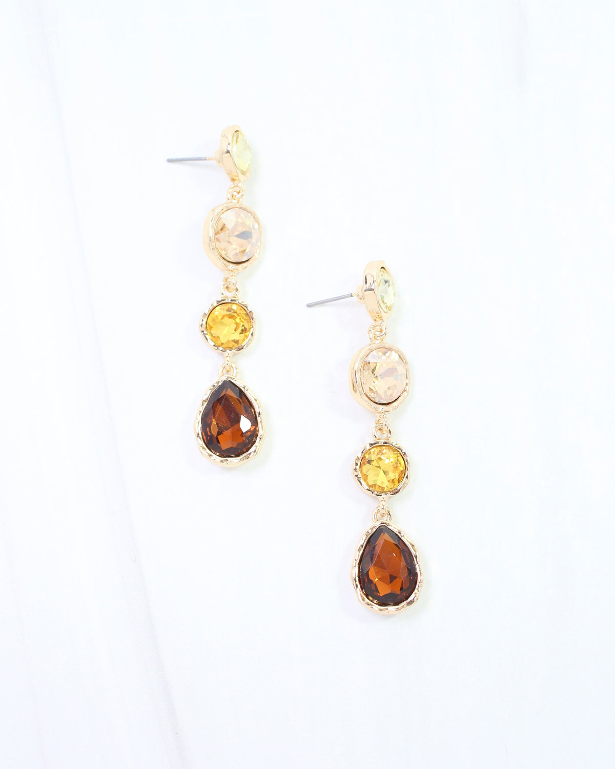 Sailish Linear Crystal Dangle Earring Topaz