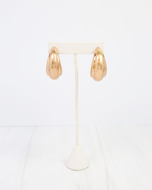 Gastonia Thick Hoop Earring Worn Gold