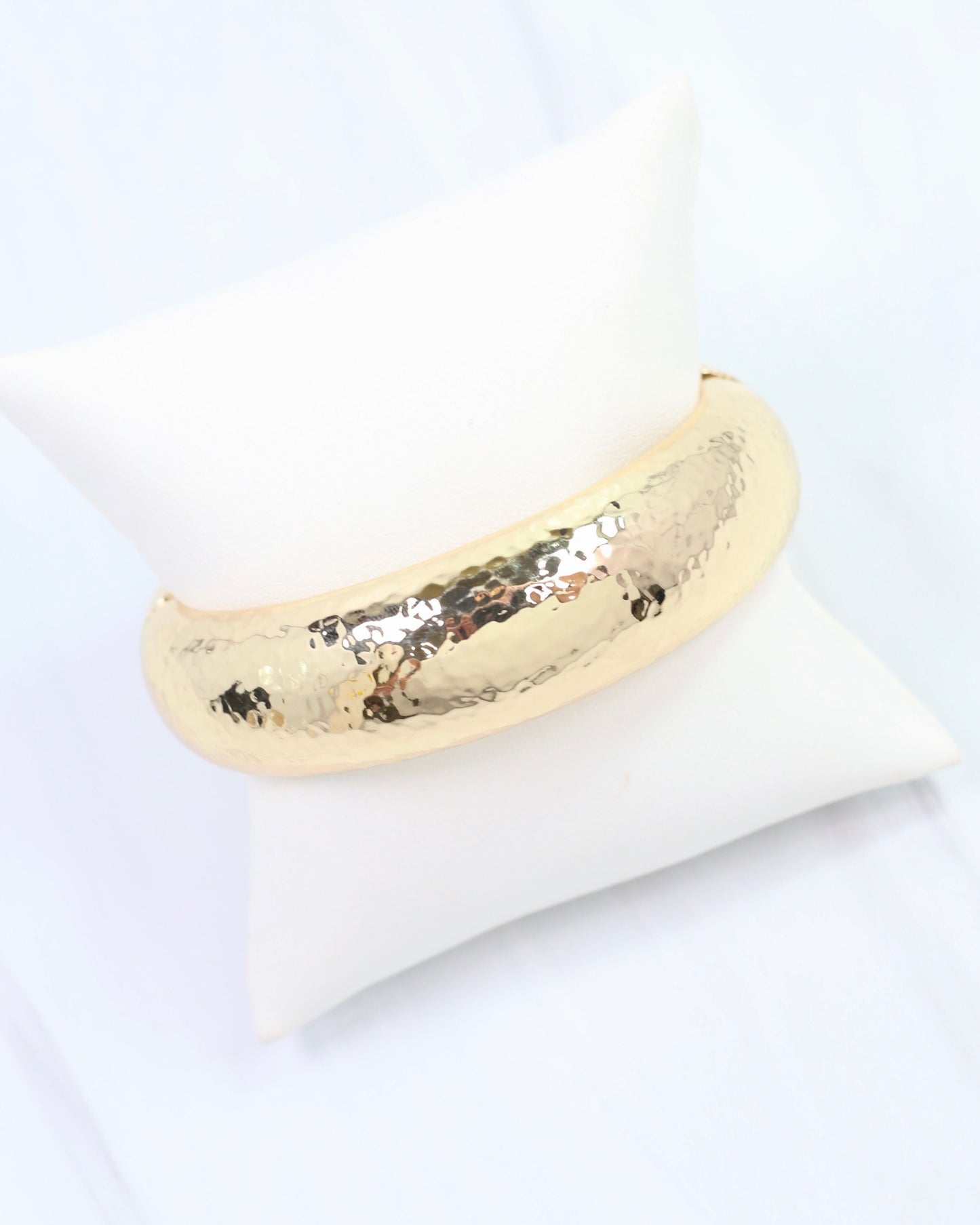 Barnsley Hammered Bangle Bracelet Gold
