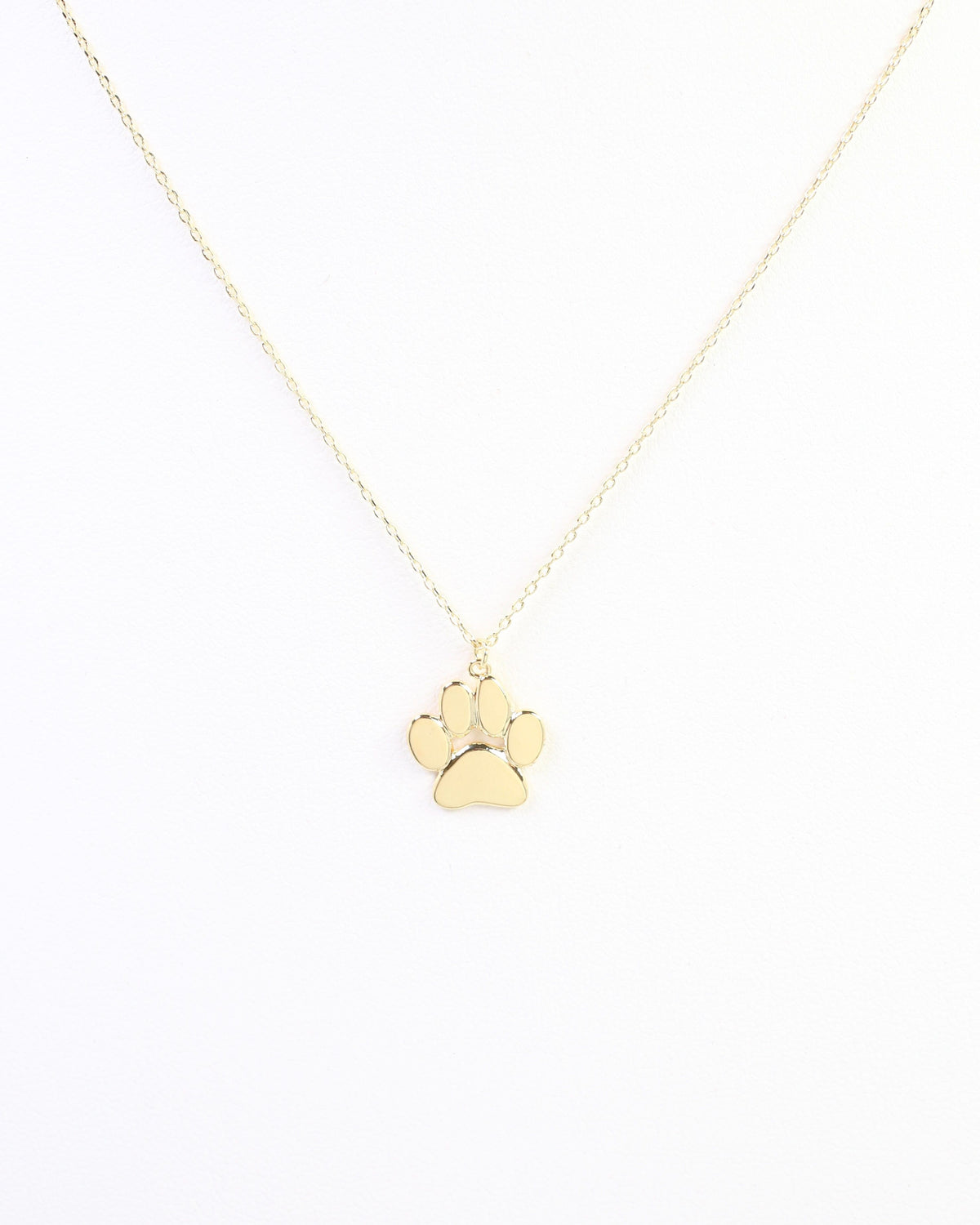 Let's Bark Paw Print Necklace WR Gold