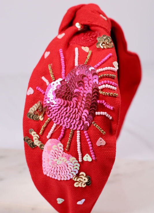 Bursting with Love Headband Red