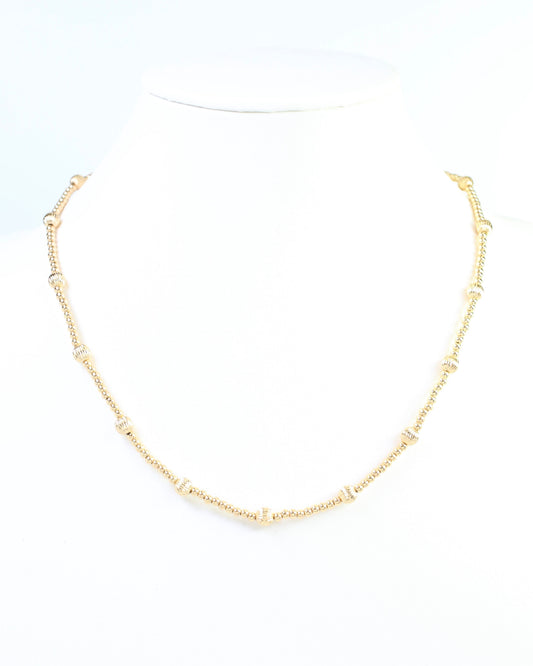 Bonaventure Chain and Bead Necklace Gold