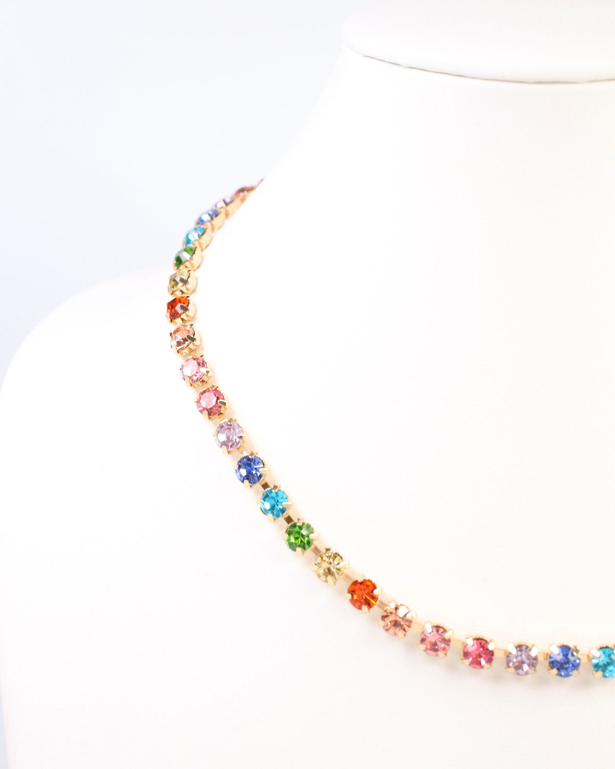 Jackson Crystal Necklace Dark Multi