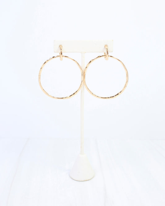 Lydia Hammered Hoop Earring Gold