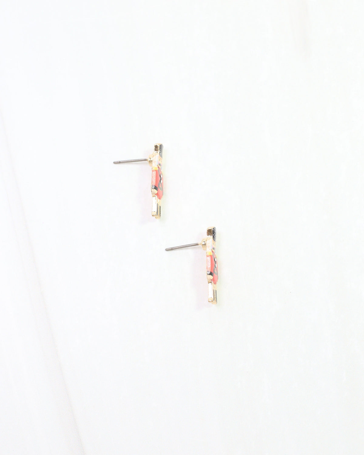 Noel Nutcracker Stud Earring Red