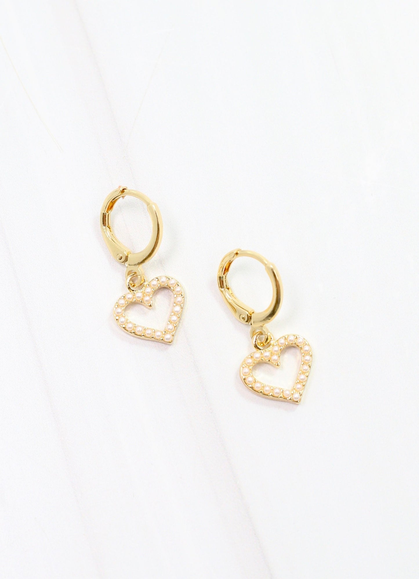 Dupont Pearl Heart Earring Gold