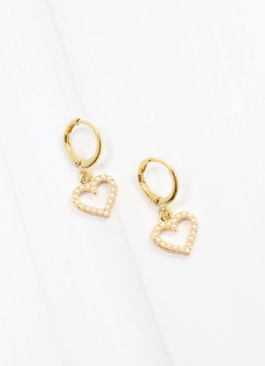 Dupont Pearl Heart Earring Gold