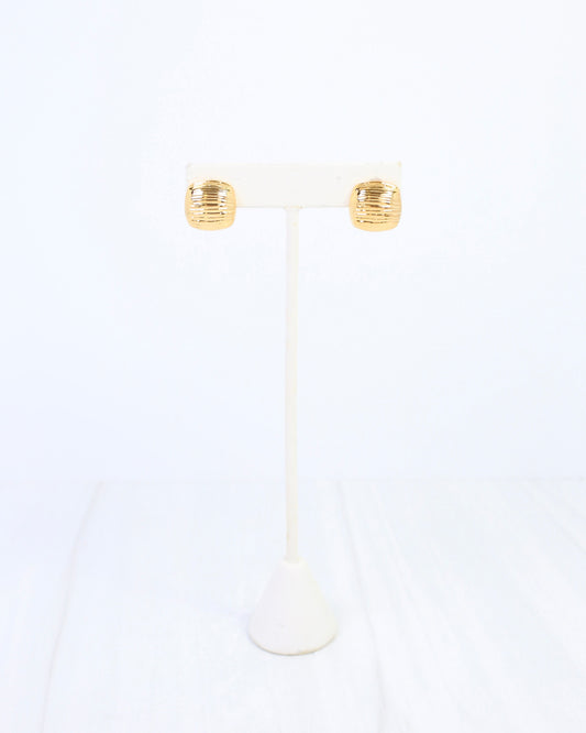 Alema Textured Stud Earring WR Gold