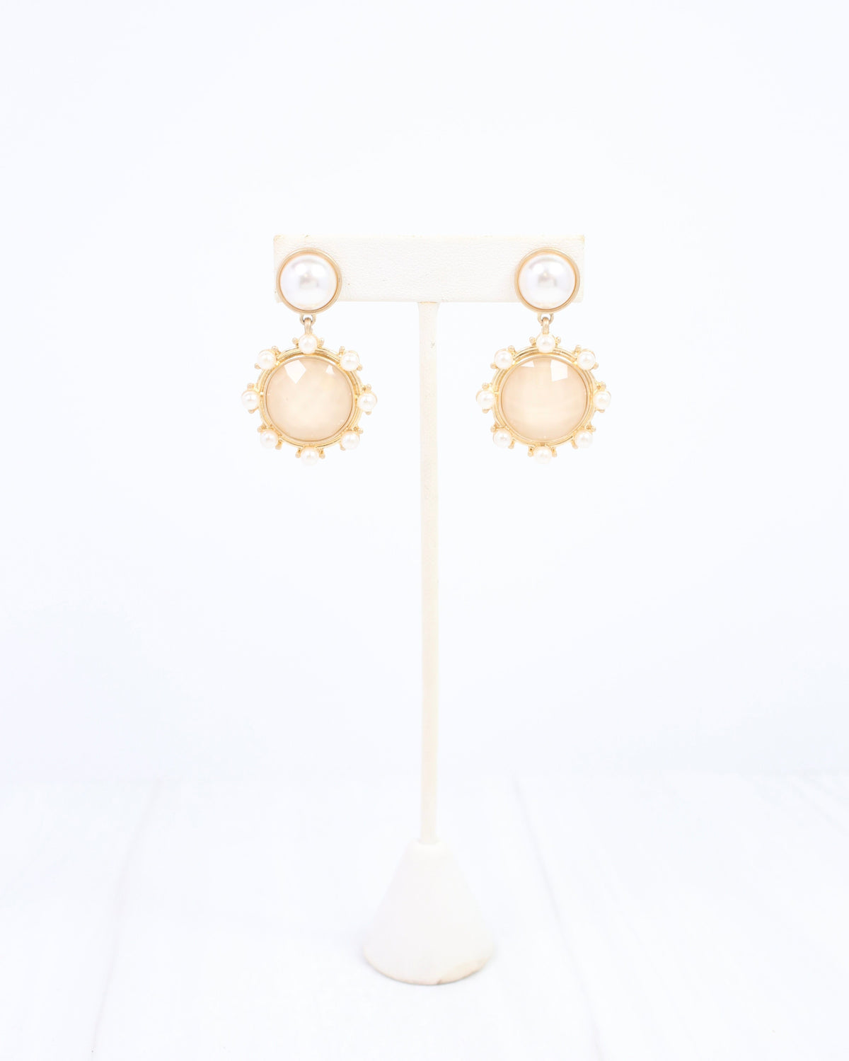 Mayra Faceted Pearl Earring Ivory