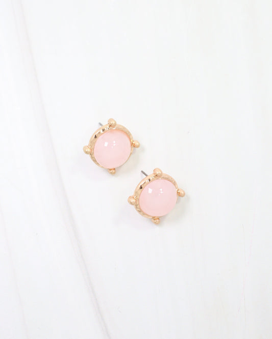 Florissant Round Post Earring Pink