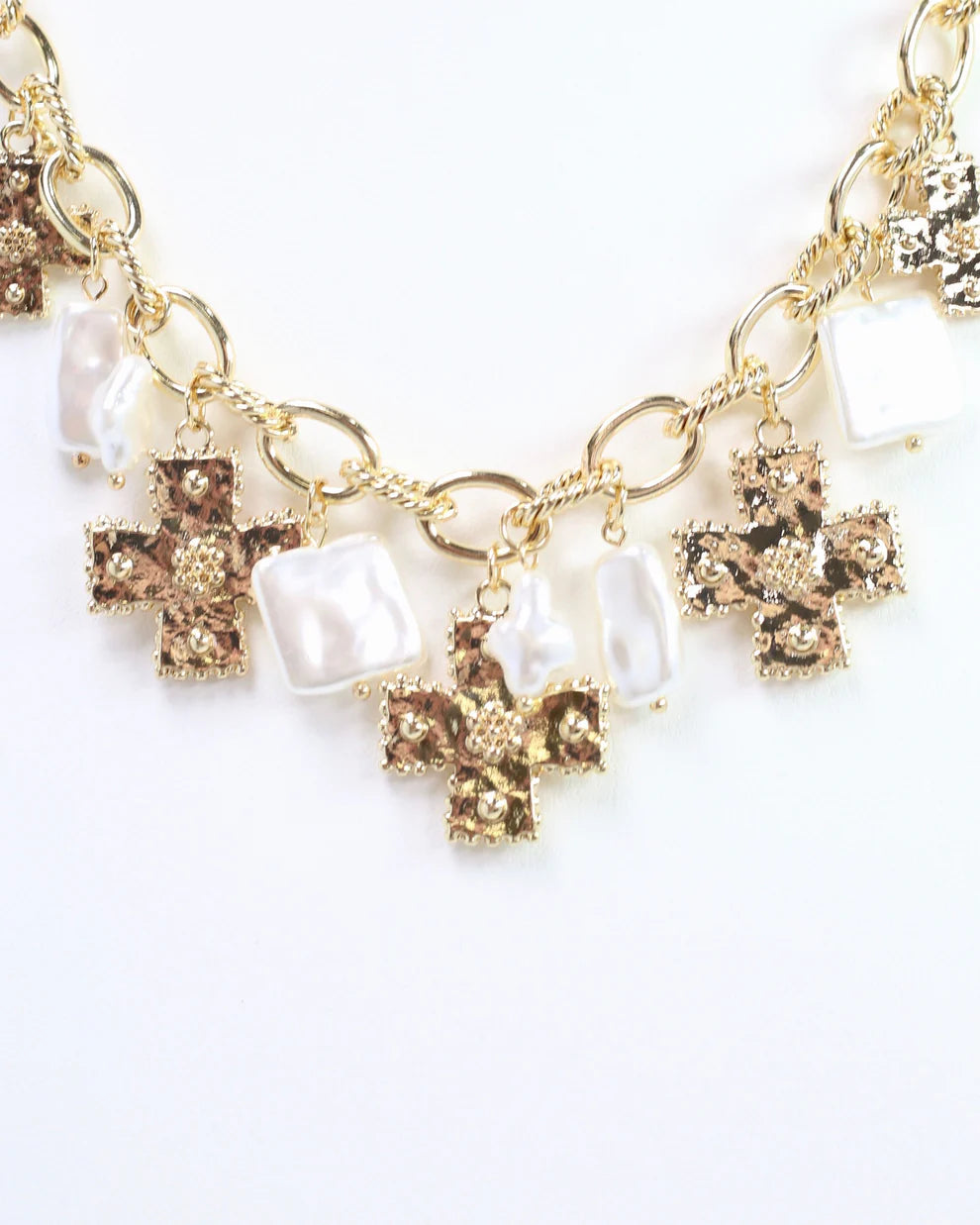 Pearson Cross Charm Necklace Gold
