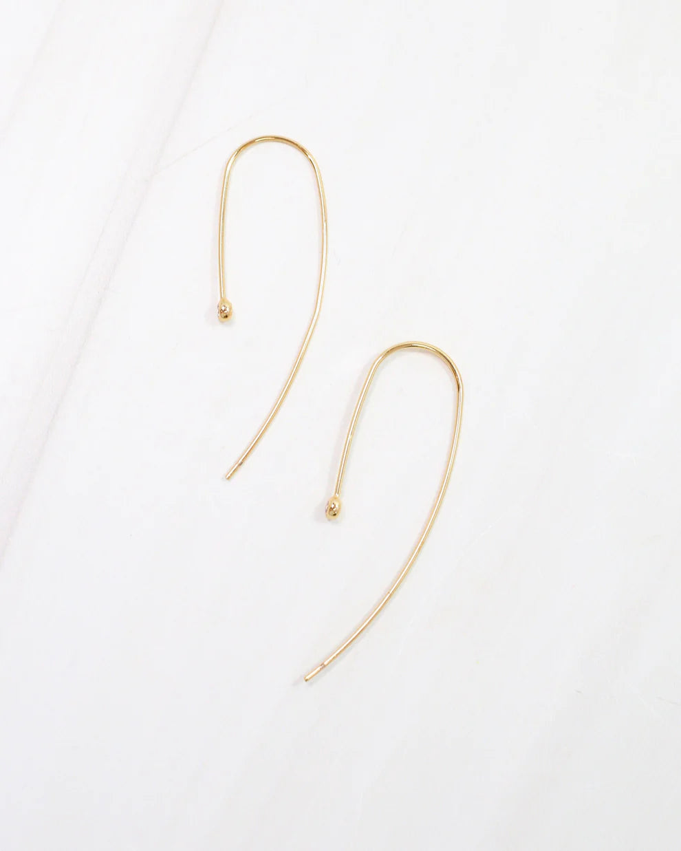 Reuben Wire Earring with Stone Gold