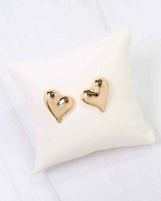Moore Heart Stud Earring Gold
