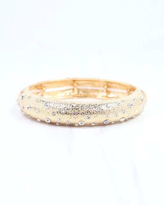 Danice Textured Gold Bracelet Clear