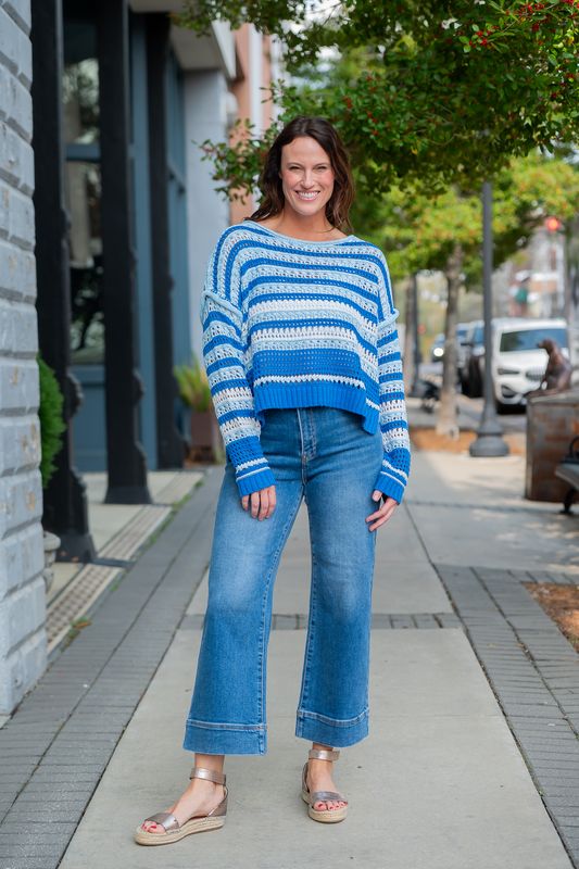 Vernon Boat Neck Striped Sweater