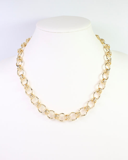 Newark Circle Link Necklace Gold
