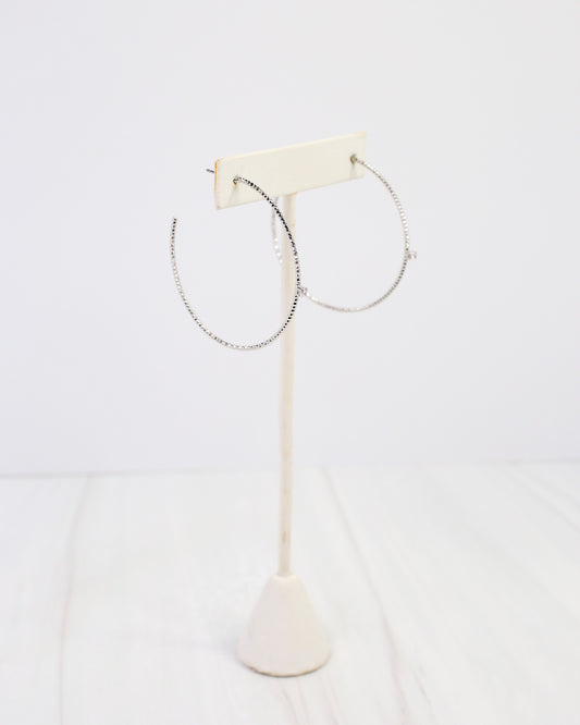 Watertown Textured Hoop Earring Silver