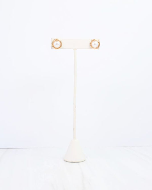Calabria Pearl Stud Earring Cream
