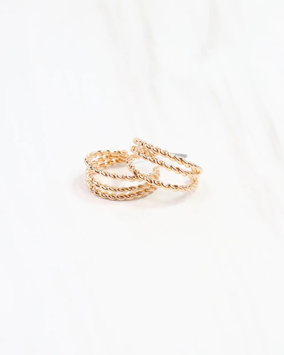 Browne Triple Hoop Earring Gold