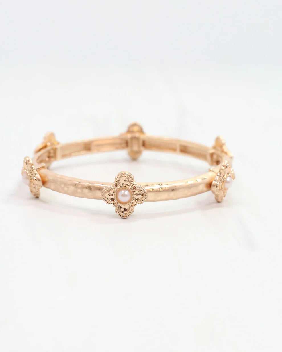 Jensen Stretch Bracelet Worn Gold
