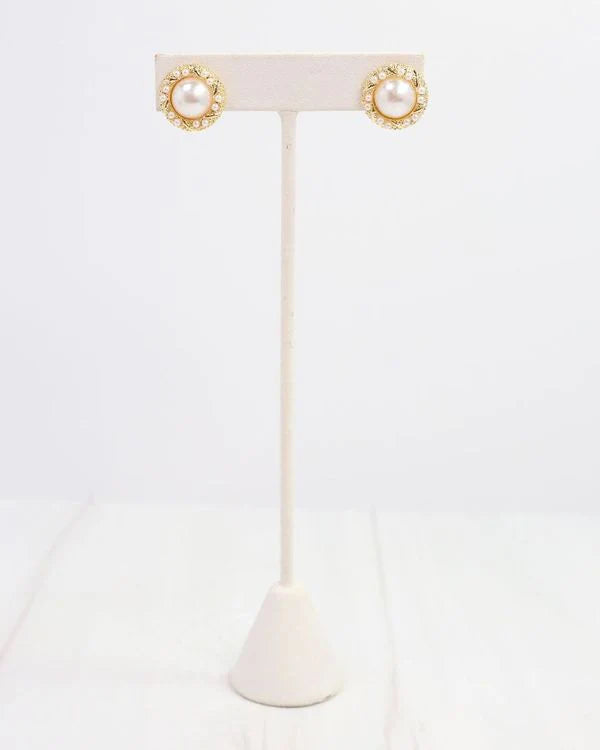 Raize Embellished Pearl Earring Gold