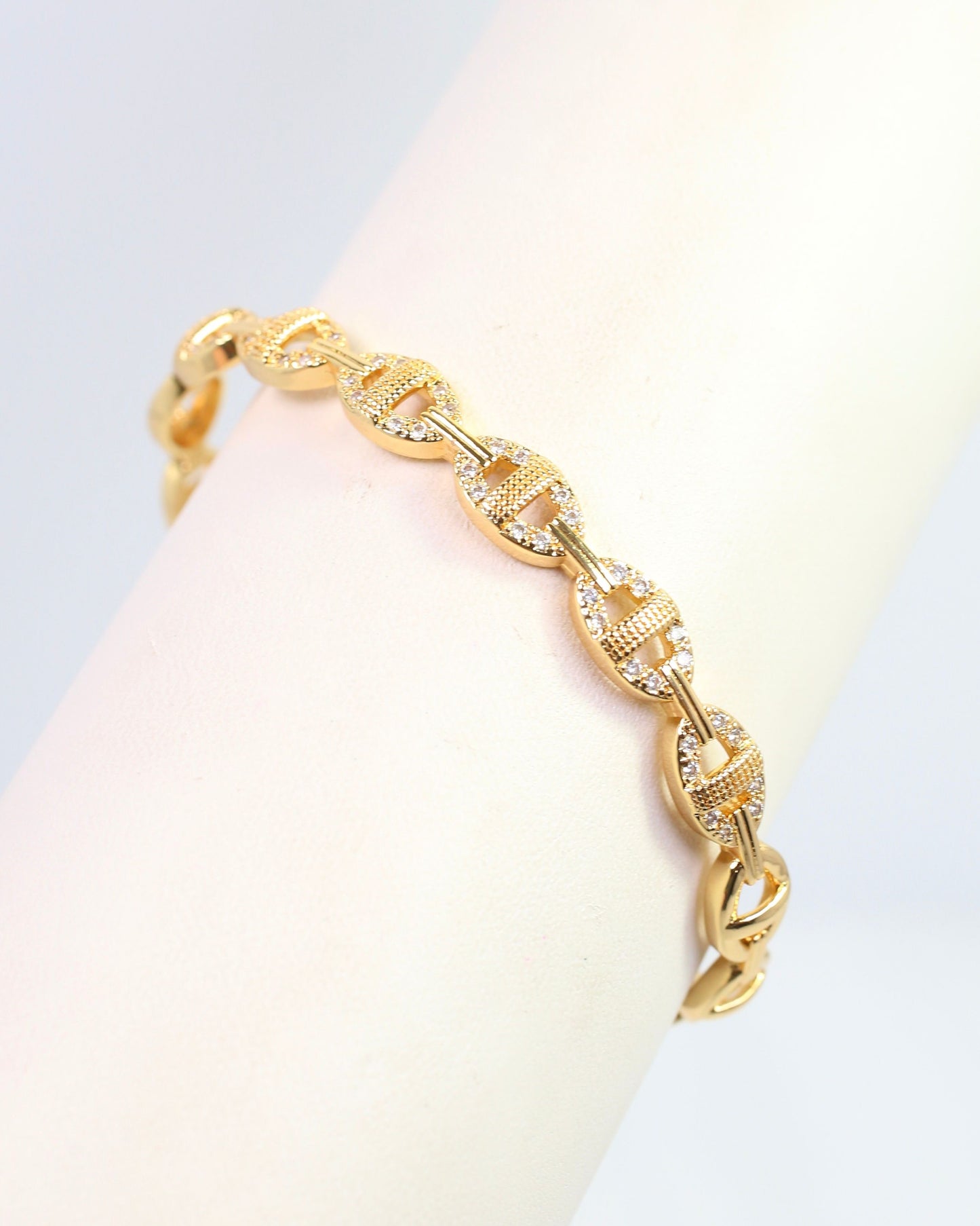 Gwen CZ Circle Cuff Bracelet Gold