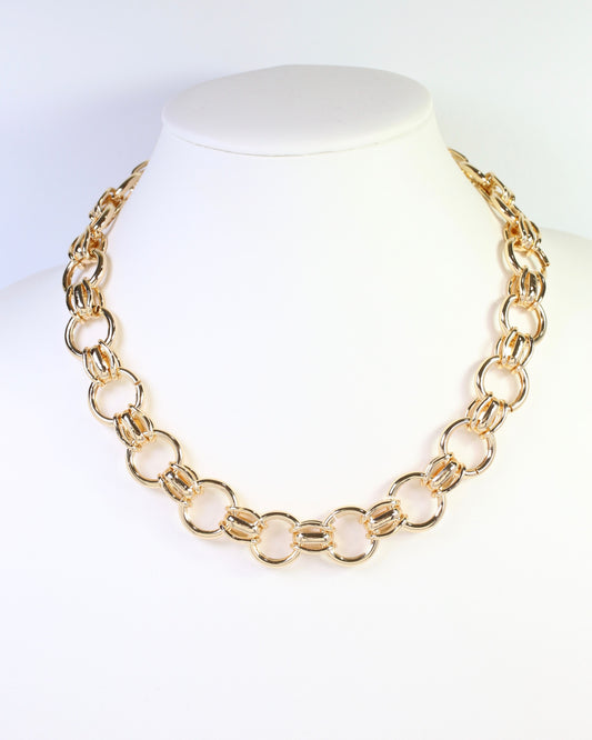 Gloversville Circle Link Necklace Gold