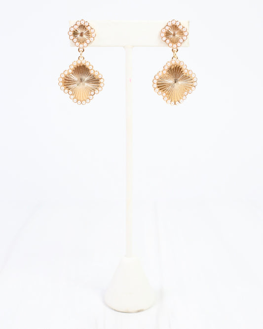 Darby Double Clover Earring Gold