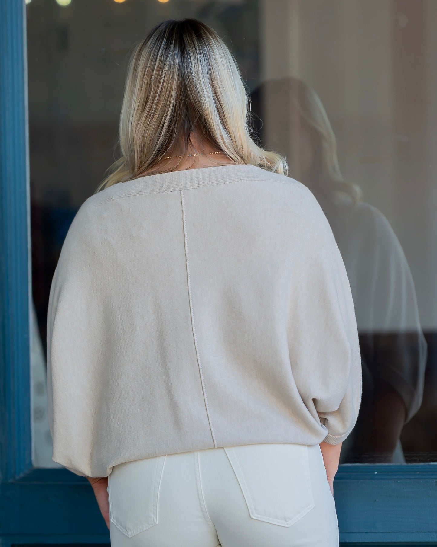 River Dolman V-Neck Sweater-Oatmeal