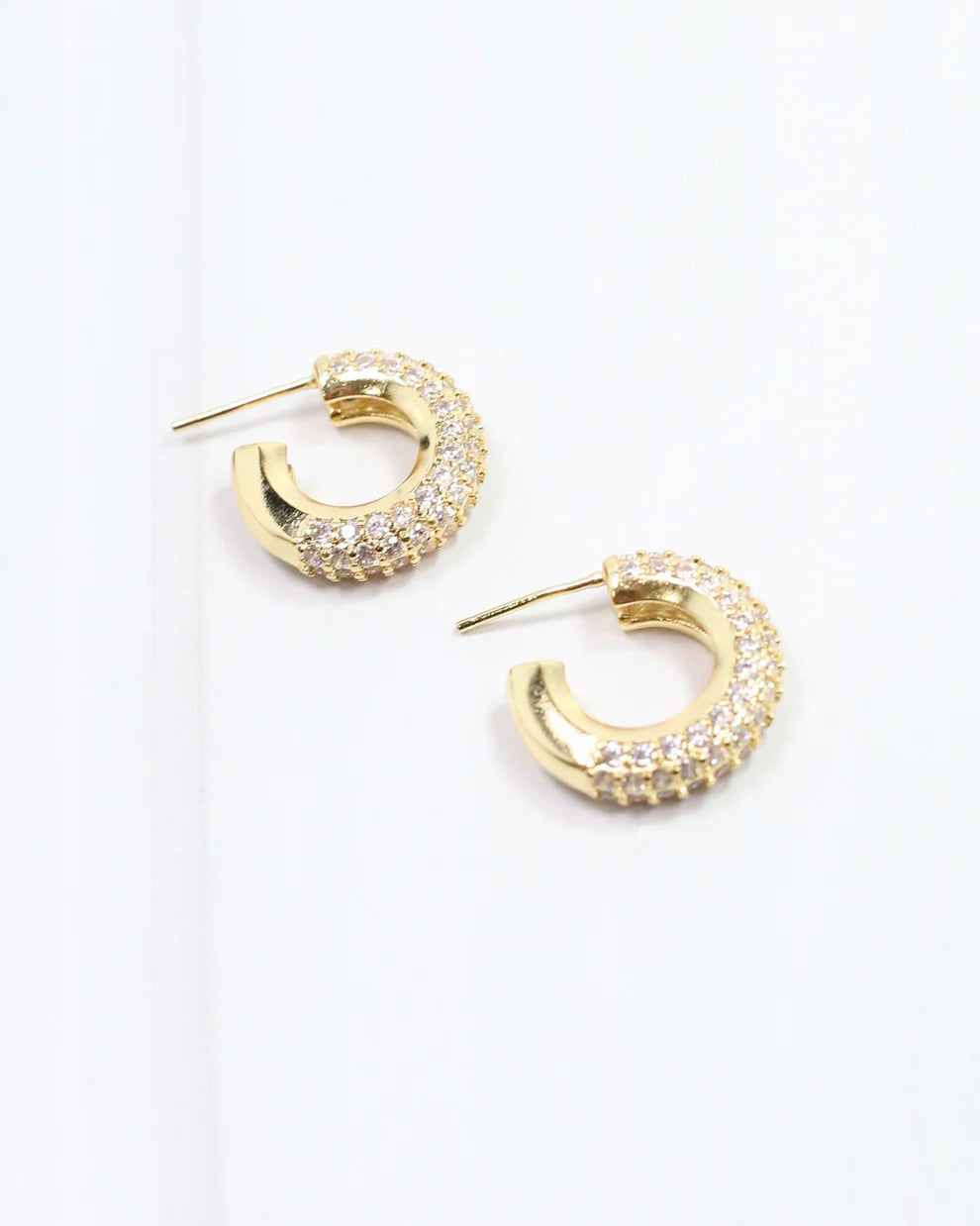 Elfina CZ Hoop Earring Gold