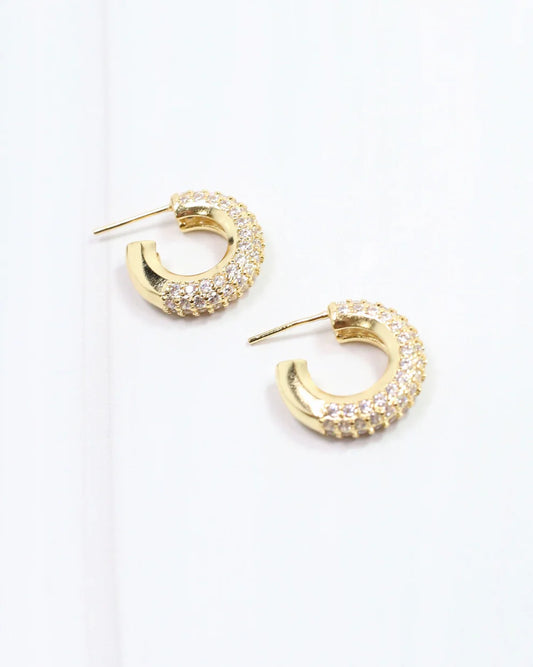 Elfina CZ Hoop Earring Gold