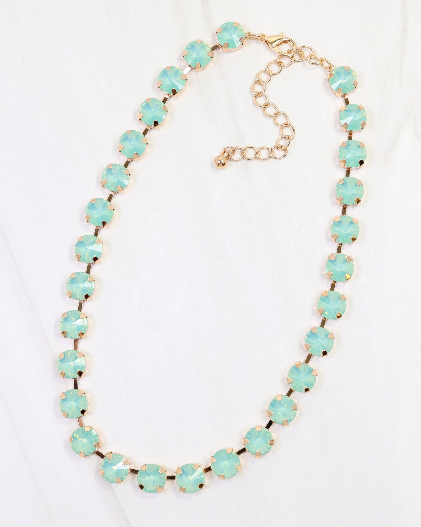 Radcliffe Rhinestone Necklace Mint Opal
