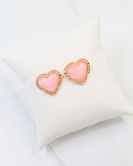 Maryville Heart Stud Earring Light Pink