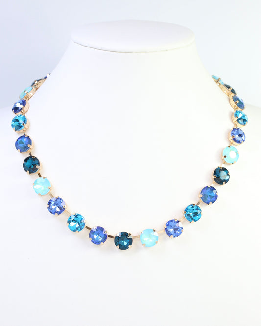 Donimica Rhinestone Necklace Blue Multi