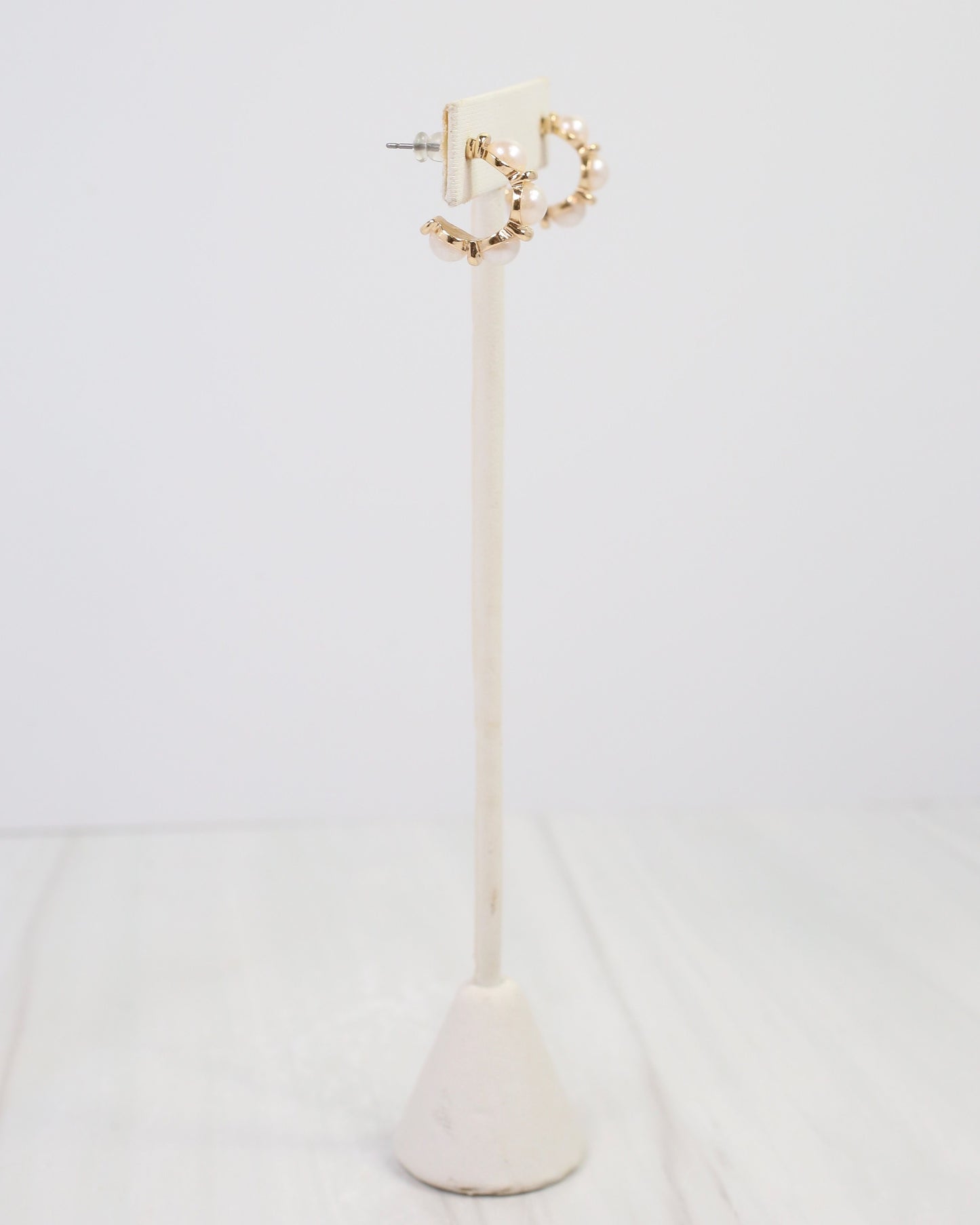 Brooking Pearl Mini Hoop Earring Cream