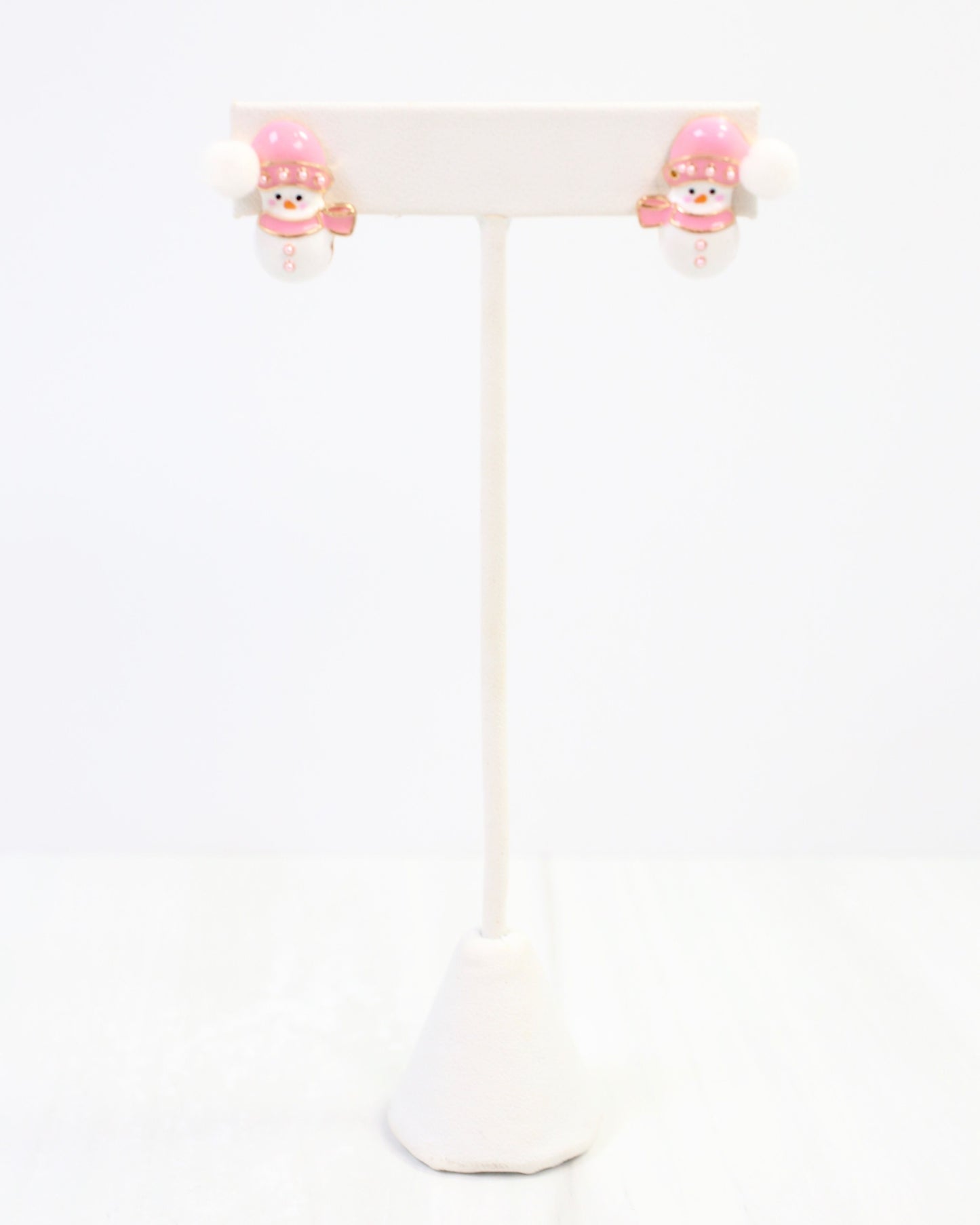 Let it SnowMan Stud Earring Pink