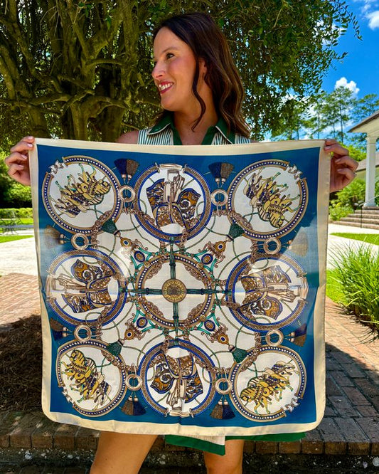 Let's Get Equestrian Scarf Blue