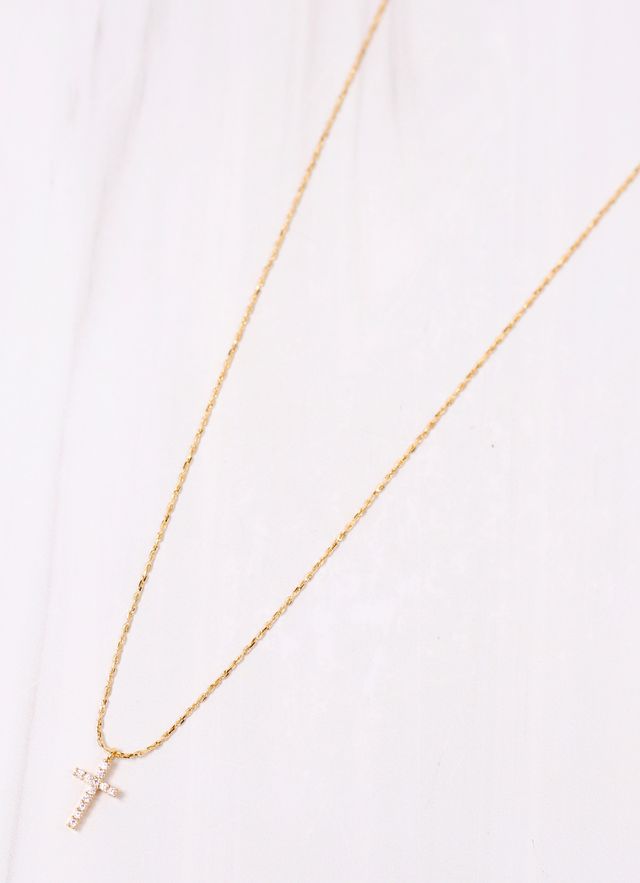 Nouwen CZ Cross Necklace GOLD