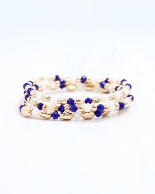 Spirit Beaded Bracelet Set Blue White