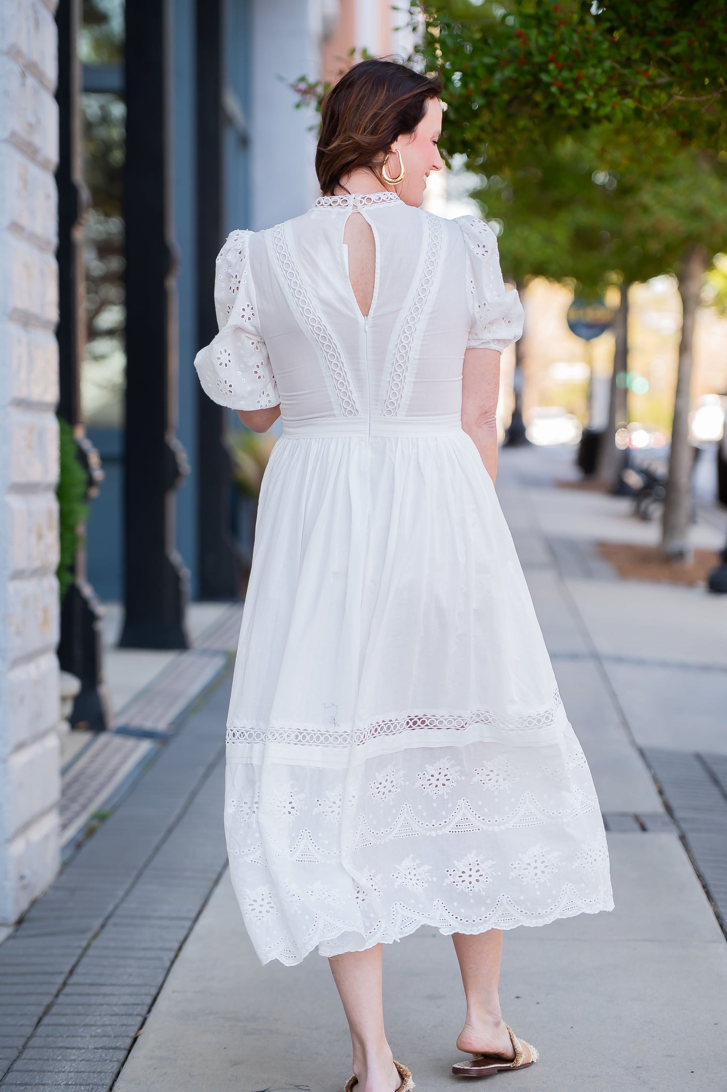 Opal Lace Trimmed Mock Neck Dress