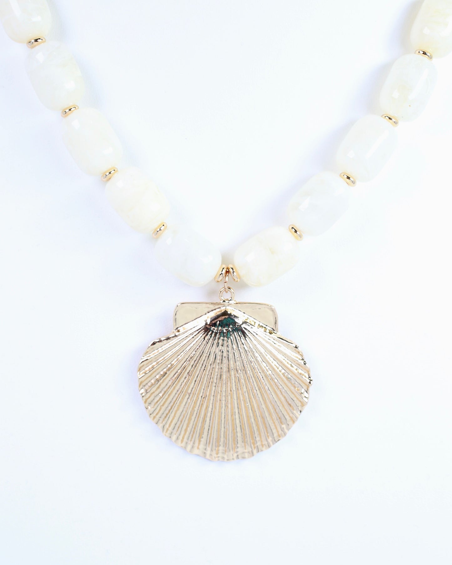 Bega Marble Beaded Shell Necklace Ivory