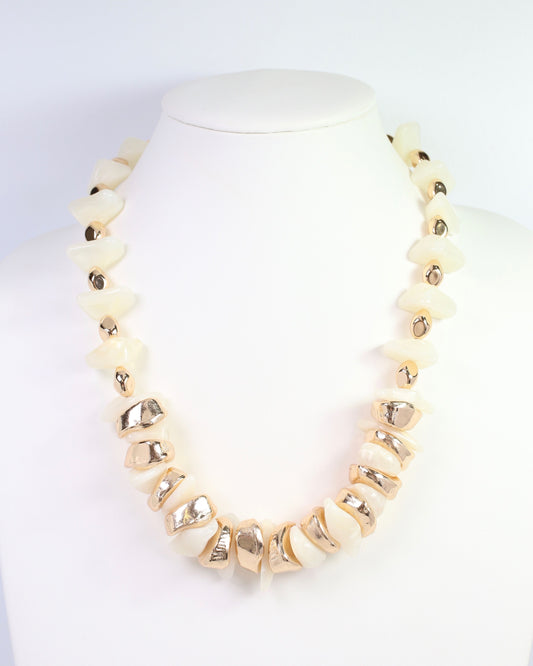 Aelia Beaded Necklace Ivory