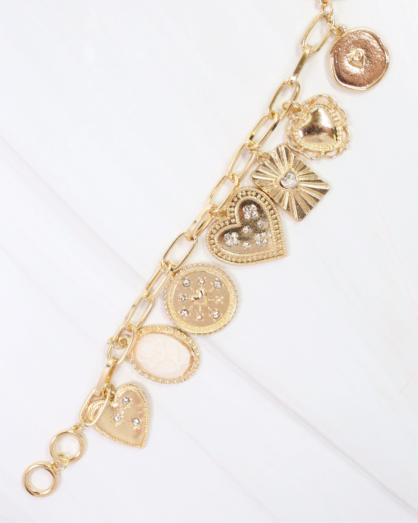 Henley Heart Charm Bracelet Gold