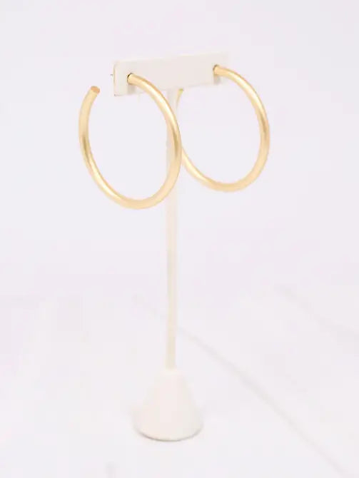 Arden Matte GOLD Satin Metal Hoop - Caroline Hill