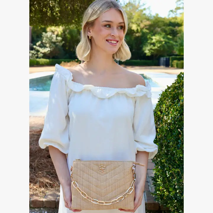 Ariana Crossbody Natural V Quilted